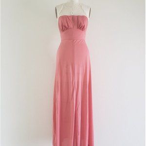Vintage 70s Peachy Pink Maxi Dress by Infinity